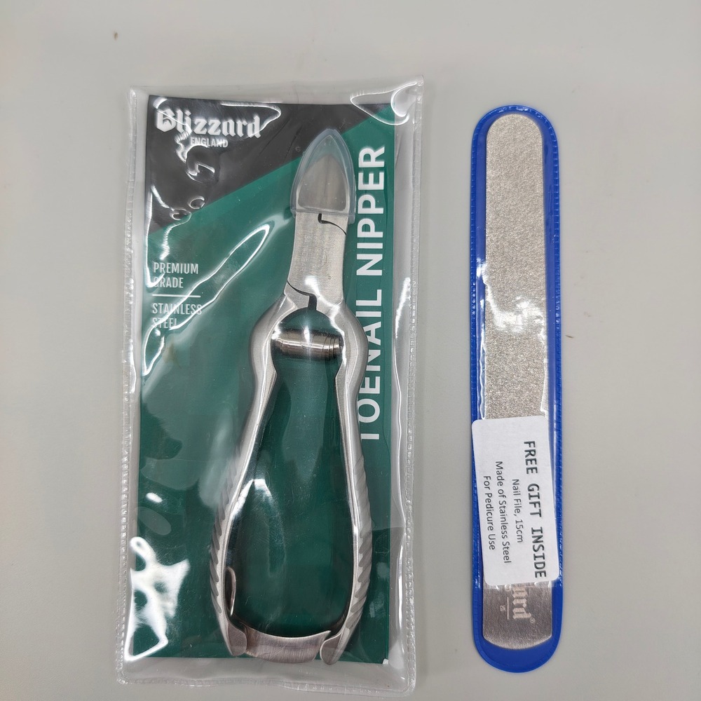 Blizzard 14cm Toenail Nipper Stainless Steel Concave Head Pedicure Tool w File